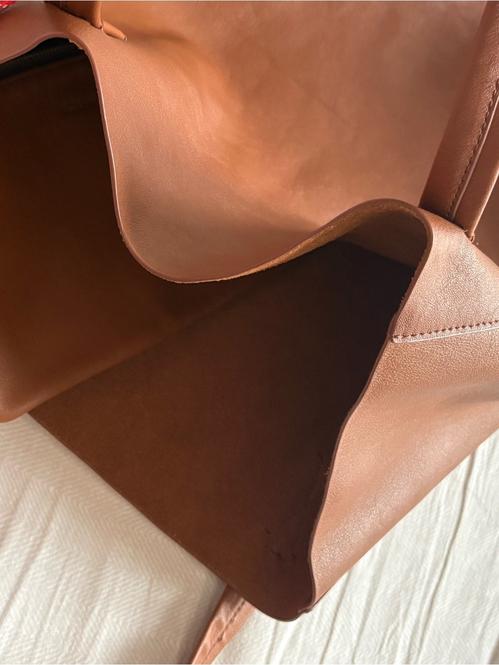 Classic Cognac Leather Tote - Picture 2 of 3